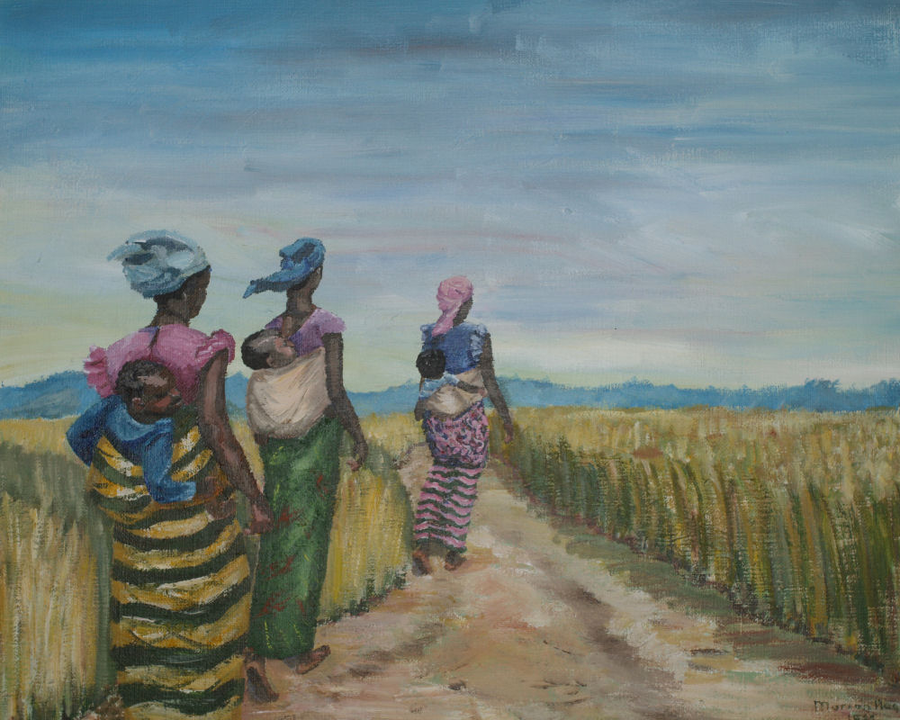 Drie Afrikaanse Vrouwen acryl