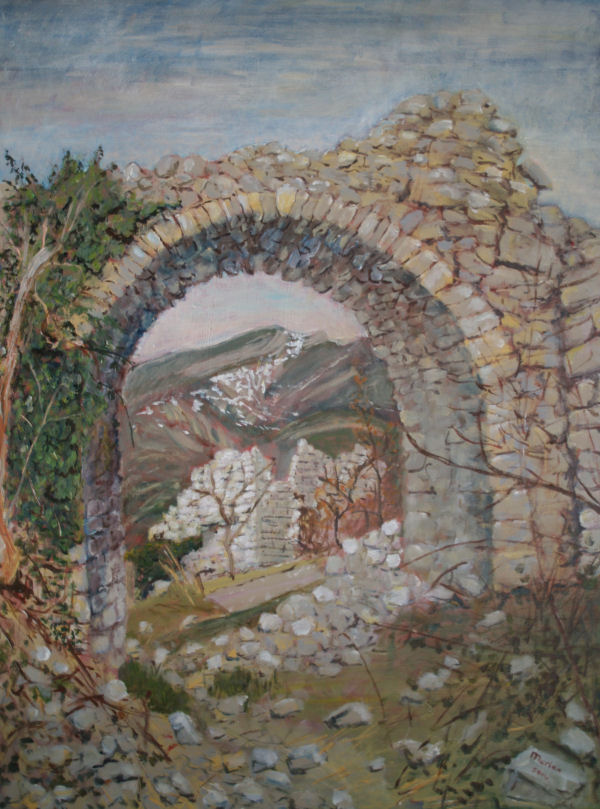 Poort in le Vieux Noyer 2014 acryl
