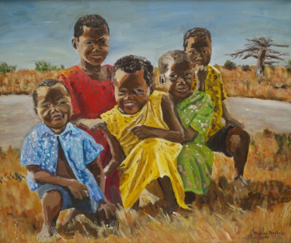 kinderen in Afrika acryl